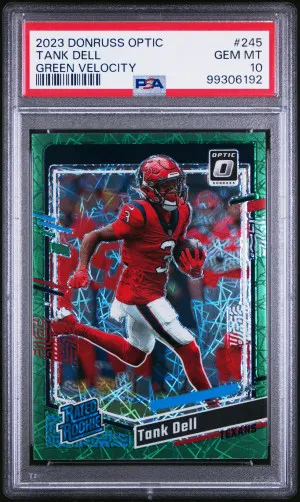 2023 Panini Donruss Optic Tank Dell Green Velocity RC PSA 10! front