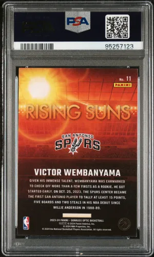 2023 Panini Donruss Optic Rising Suns Victor Wembanyama back