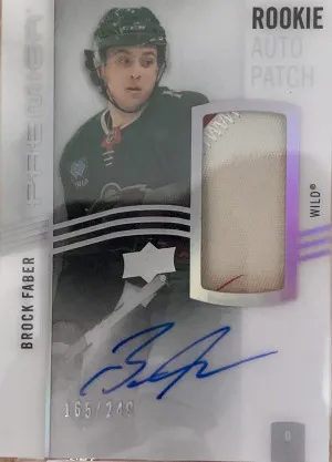 2023-2024 Brock Faber Premier Rookie Patch Auto /249 front