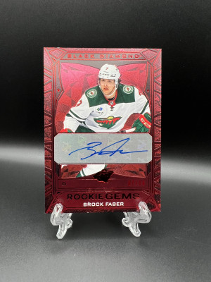 Brock Faber Rookie Gems Red Auto 7/10 (JERSEY #) front