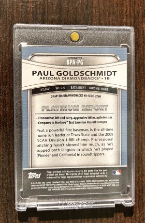 Paul Goldschmidt 2010 Bowman Platinum Refractor Auto back