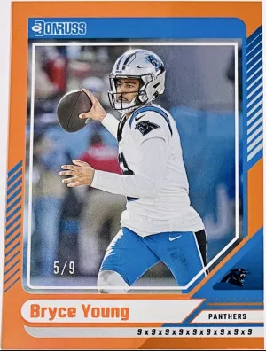 2024 Donruss Bryce Young Orange Jersey Number Parallel #’d /9 front