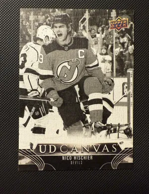 Nico Hischier 2023-24 UD Canvas Black And White front