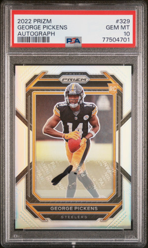 2022 Panini Prizm George Pickens Autograph RC PSA 10 front