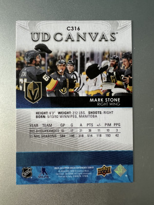 2023-24 Upper Deck UD Canvas Mark Stone Parallel/Variety back