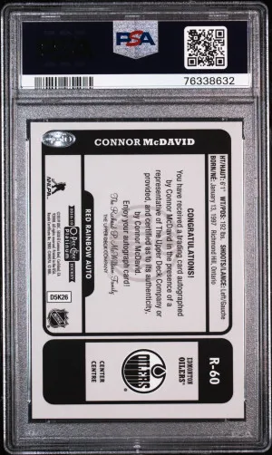 2018 O-Pee-Chee Platinum Retro Connor Mcdavid Retro-Red Rainbow Auto. back