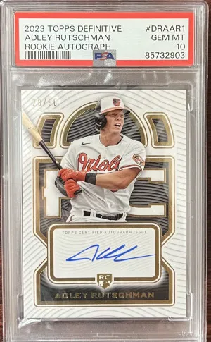 2023 Topps Definitive Adley Rutschman RC auto  28/50 PSA 10 front