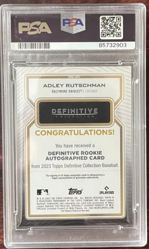 2023 Topps Definitive Adley Rutschman RC auto  28/50 PSA 10 back