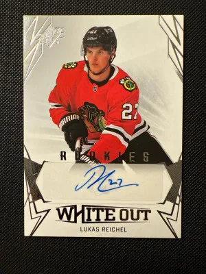 Lukas Reichel 2022-23 SPX White Out Rookie Auto front