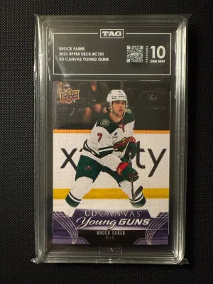 2023-24  Brock Faber Young Guns UD Canvas TAG 10 front