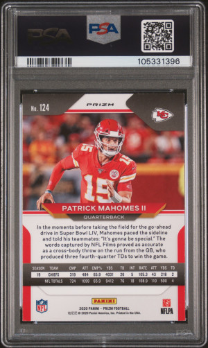 2020 Panini Prizm Patrick Mahomes Ii Red/White/Blue Prizm back