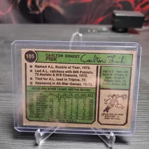 1974 Topps - #105 Carlton Fisk back