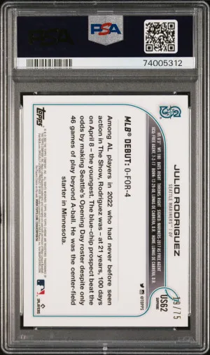 2022 Topps Chrome Update Sapphire Edition Julio Rodriguez Green back
