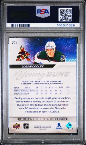 2023 Upper Deck Logan Cooley back