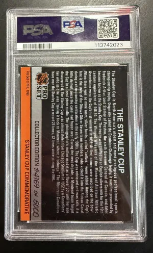 1990-91 Pro Set The NHL Stanley Cup Hologram SSP RARE /5000 PSA 5 back