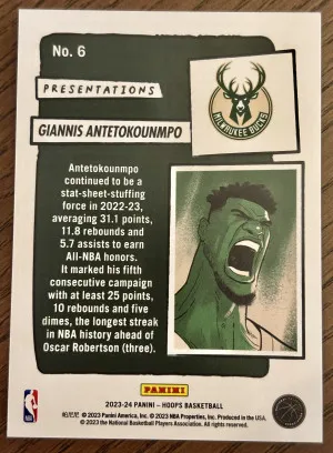 2023 Giannis Antetokounmpo NBA Hoops Presentations Case Hit SSP back