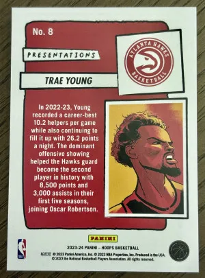 2023 Trae Young NBA Hoops Presentations Case Hit SSP #8 back