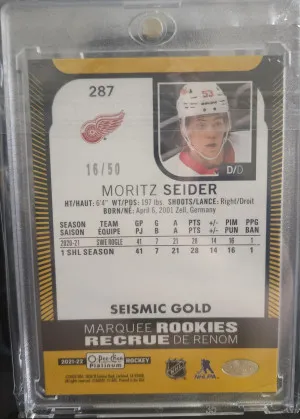 Moritz Seider Rookie Seismic Gold /50 back