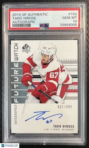 2019 UD SP Taro Hirose Future Watch RC AUTO /999 PSA 10 GEM MINT front