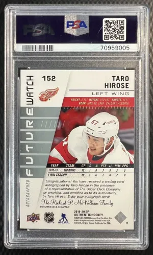 2019 UD SP Taro Hirose Future Watch RC AUTO /999 PSA 10 GEM MINT back