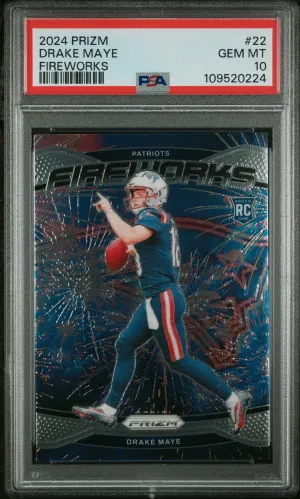 2024 Panini Prizm Fireworks Drake Maye front
