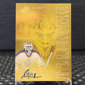 2024-25 UD SPX - Grant Fuhr All Time Greats Holoview Gold Auto # 8/10 front