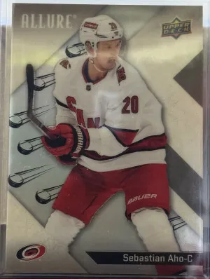 2024-25 UD Allure Sebastian Aho Flying Puck front