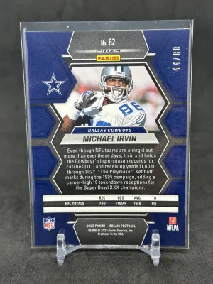 Michael Irvin 2023 Panini Mosaic Choice Red & Yellow Prizm /80 #62 Cowboys back