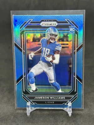 Jameson Williams 2022 Panini Prizm Light Blue Prizm SP Rookie RC #311 Lions front