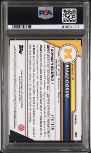2023 Bowman University Chrome Blake Corum Autograph-Refractor back