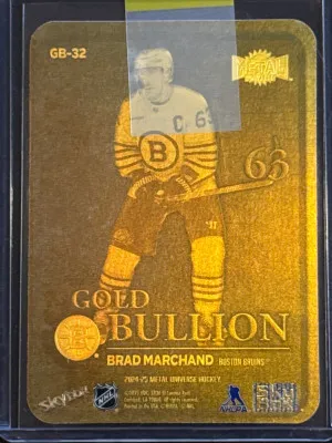 Brad Marchand GB-32 Gold Bullion 2024-25 Metal Universe Hockey back
