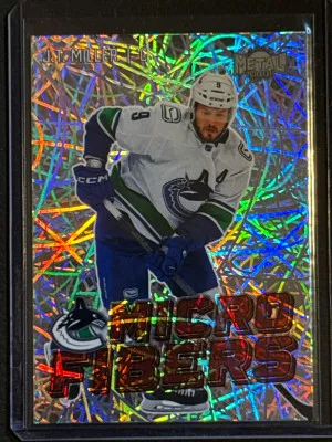J.T. Miller Micro Fibers #34 Of 50 MF 2024-25 Metal Universe Hockey front