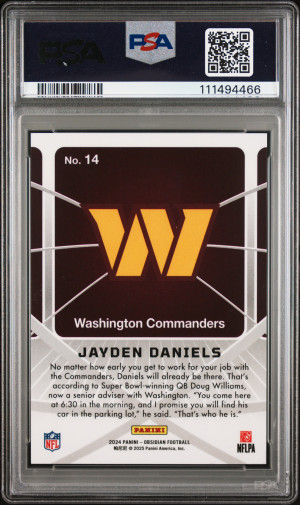 2024 Panini Obsidian Atomic Initials Jayden Daniels back