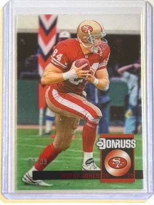 Brent Jones /99 #8 2024 Clearly Donruss Football front