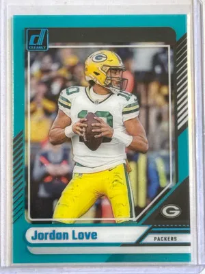 Jordan Love 21 Teal 2024 Clearly Donruss Football front