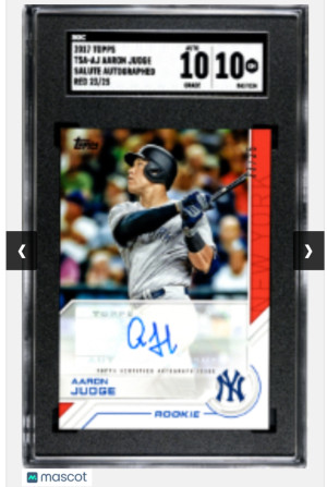 Aaron Judge 2017 Topps series 1 Rookie salute auto /25 SGC 10/10. Extremely rare insert . Only 25 exist. front