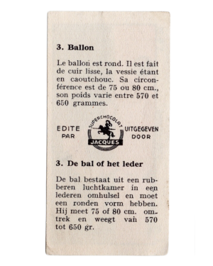 1933 Jacques Chocolat Les Sports Illustres Serie S Type 2 #3 Basketball Card (Belgium) back