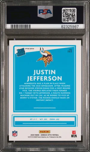 2020 Panini Donruss Optic Justin Jefferson Holo back