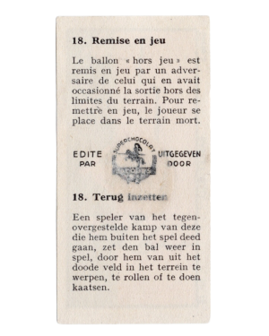 1933 Jacques Chocolat Les Sports Illustres Serie S Type 2 #18 Basketball Card (Belgium) back