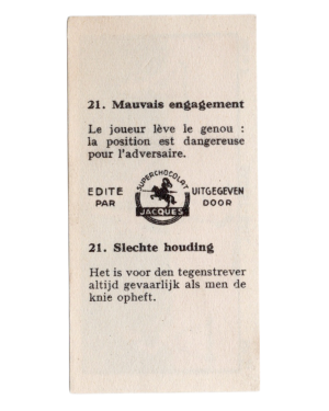 1933 Jacques Chocolat Les Sports Illustres Serie S Type 2 #21 Basketball Card (Belgium) back