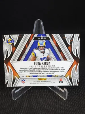 2023 Panini Phoenix Fire Forged Puka Nacua Green /25 #FF-8 back