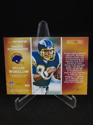 2024 Panini Encore Kellen Winslow Pacific Gold Auto /10 #PP-KWW back