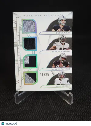 2023 National Treasures Jacobs Davante Adams Waller Derek Carr /25 #GQM-LASV front