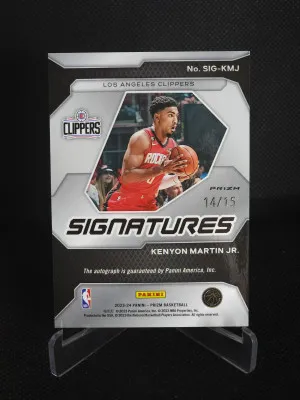 2023-24 Panini Prizm Kenyon Martin Jr. Snakeskin Signatures Auto /15 #SIG-KMJ back