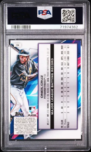 2022 Topps Cosmic Chrome Oneil Cruz #154 PSA 10 back