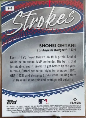 2024 Topps Chrome Strokes Shohei Ohtani #S2 Dodgers Refractor back
