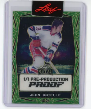 2024 Leaf Metal Hockey Jean Ratelle Pre-Production Proof 1/1 front