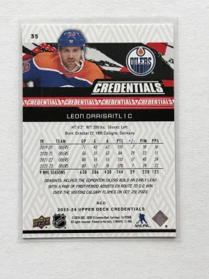 2023-24 Credentials Leon Draisaitl Red /349 back