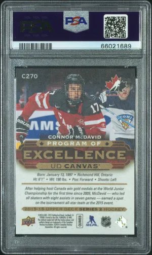 2015 Upper Deck Canvas Connor Mcdavid back