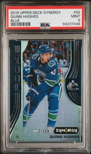 2019 Upper Deck Synergy Quinn Hughes Blue front